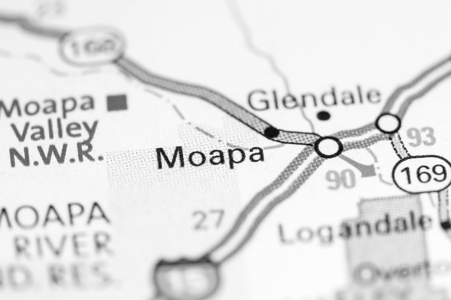 Map of Moapa, Glendale, and Logandale