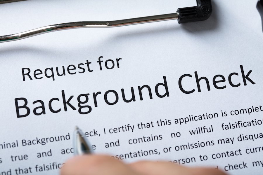 Request for background check on a clipboard