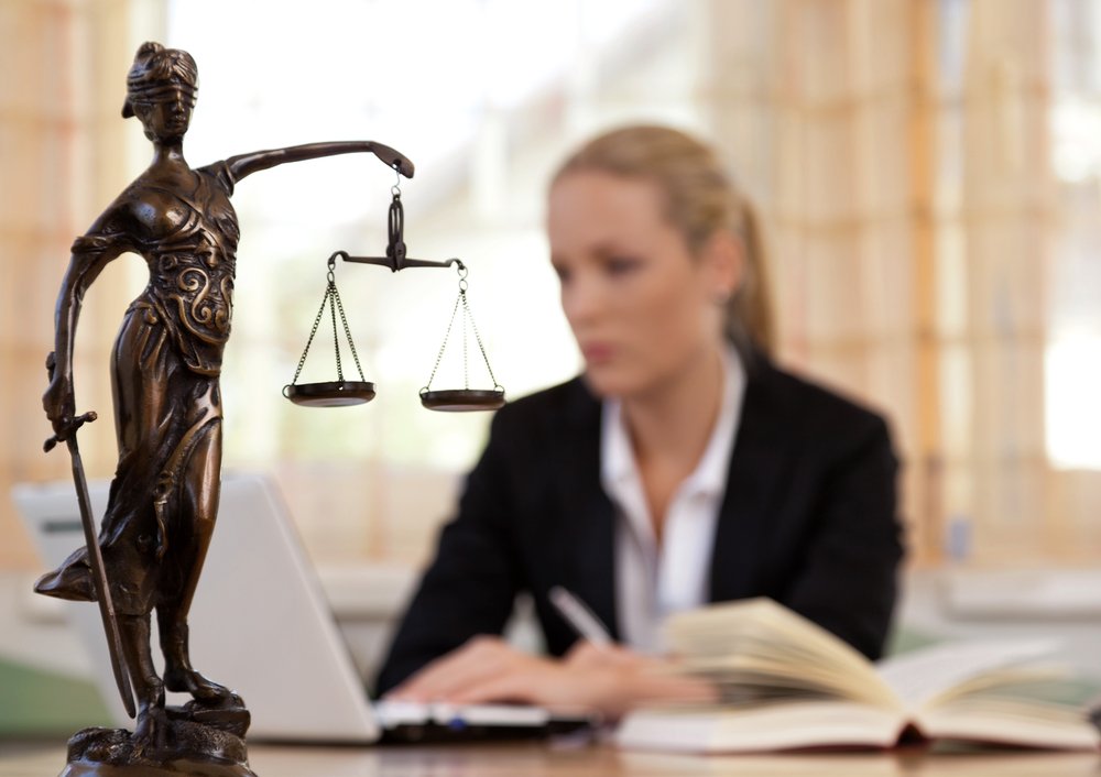 Prosecutor working on her computer.