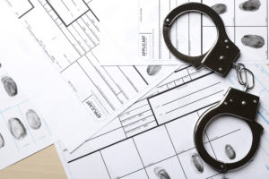 handcuffs and fingerprints following a Las Vegas arrest
