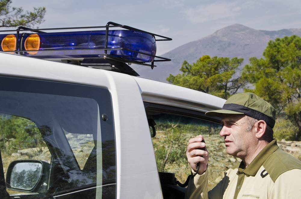 A park ranger calling in a DUI on federal land.