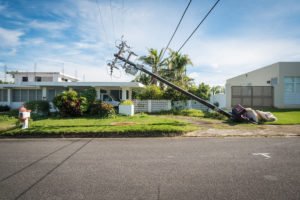 Telephone pole tipped over in violation of CRS 18-4-505