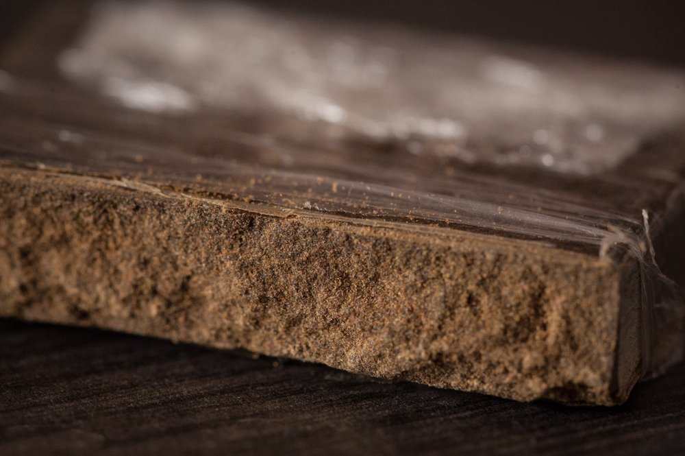 A large compressed block of hashish.