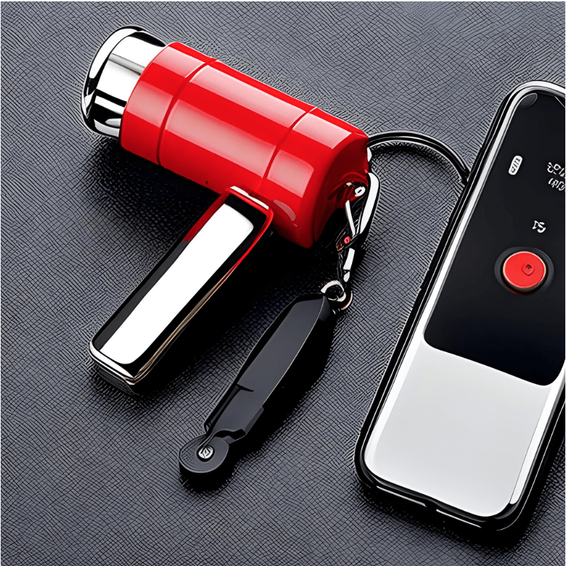 Personal alarm connected to a key chain