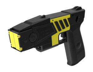 Taser gun against white background