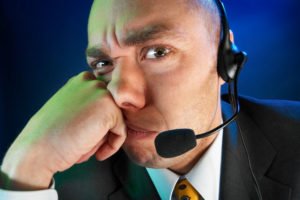 An unhappy telemarketer.