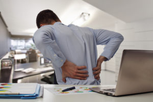 Desk worker in back pain