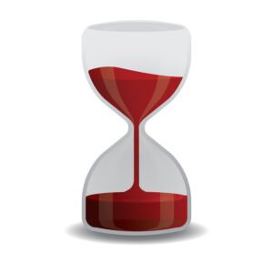 Hour glass with blood