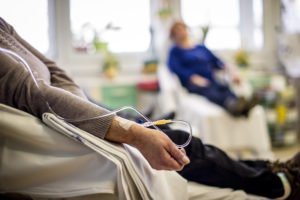 Patients in chemo lounge after developing cancer from EtO