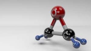 Ethylene oxide molecule, which is a human carcinogen