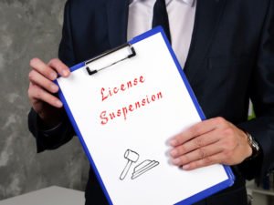 Clipboard that says "license suspension"