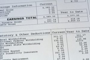 A California worker's pay stub.