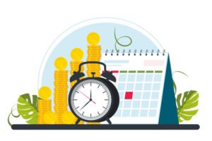 A graphic visualizing the accrual of extra money due to un-used vacation days (paid time off).