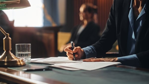 Attorneys in a courtroom