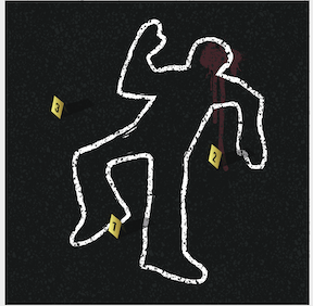 chalk outline of body following an NRS 200.070 violation