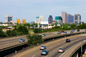 Sacramento highway against skyline