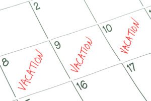 Vacation days set aside on a calendar, due to a company's use it or lose it vacation day policy.