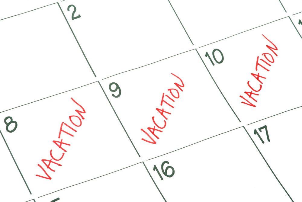 Vacation days set aside on a calendar, due to a company's use it or lose it vacation day policy.