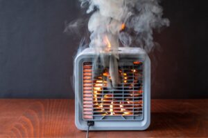 Un calentador que se incendió