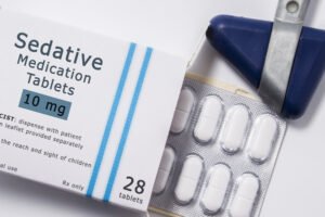 Paquete de pastillas etiquetado como "tabletas de medicamentos sedantes" cubierto bajo HS 11375