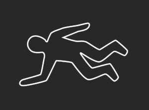 Outline of homicide victim in chalk