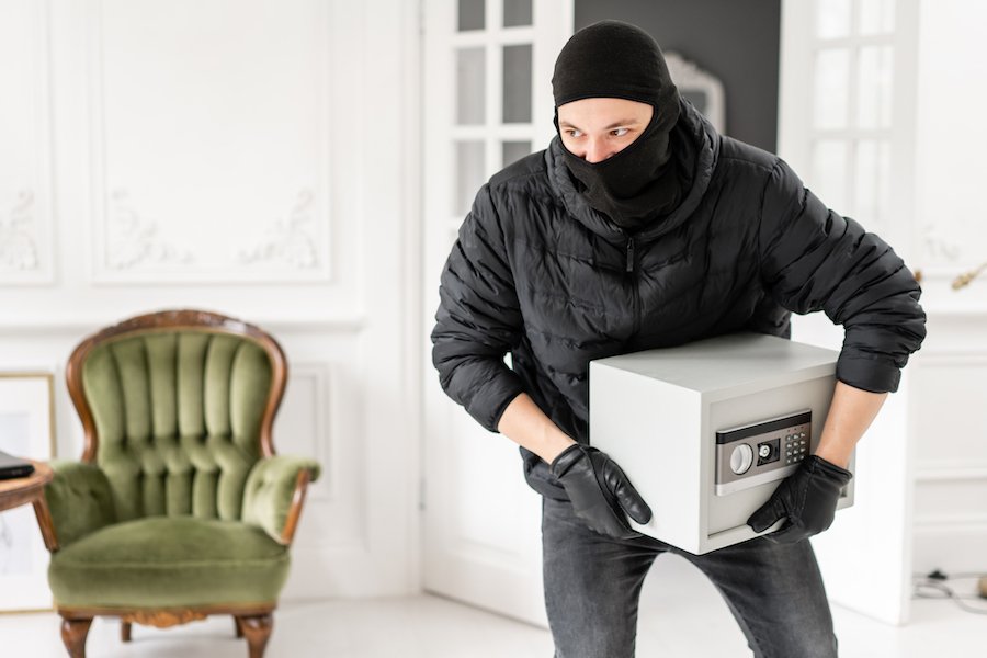 Burglary carrying out a safe