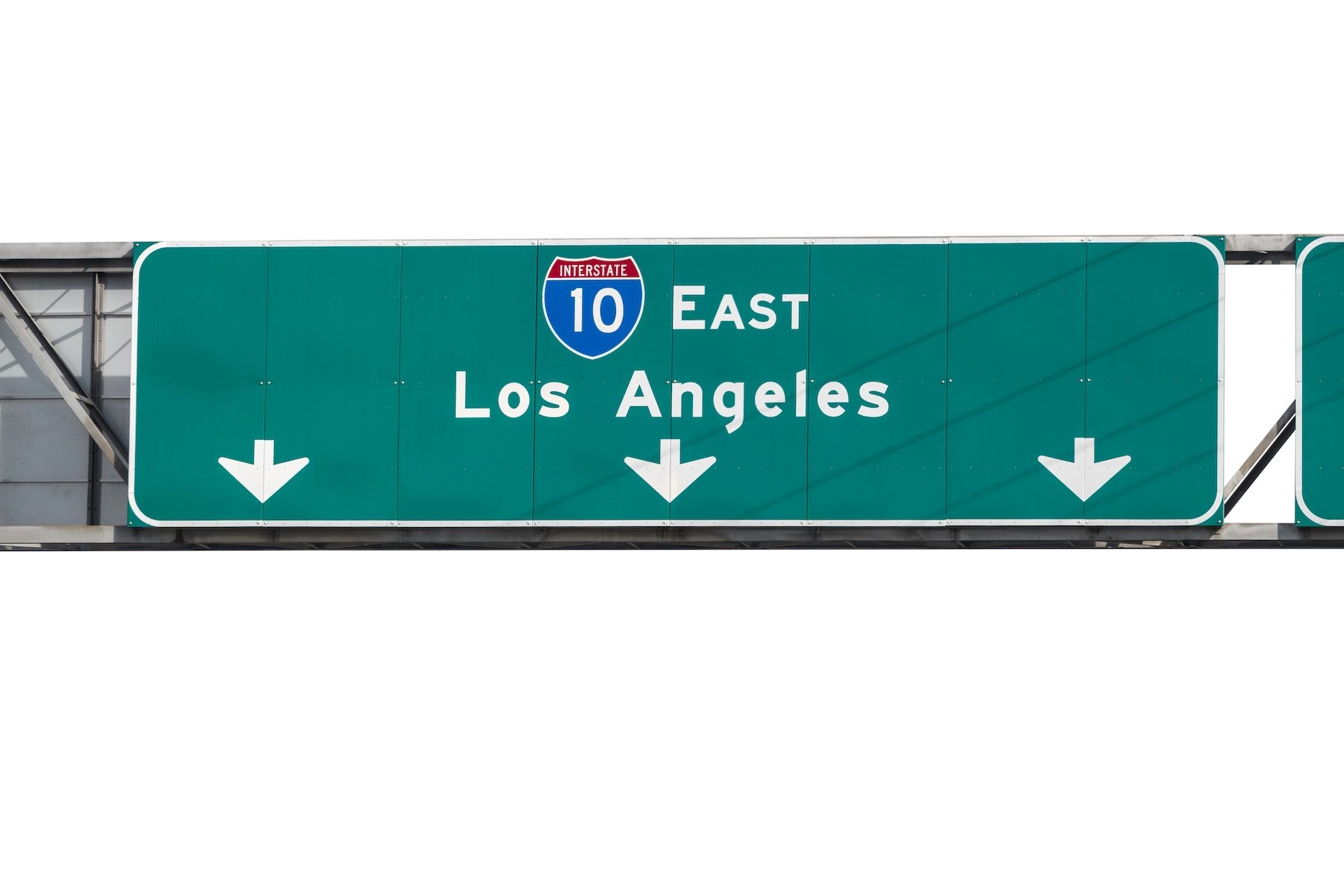 Los Angeles Interstate 10 east freeway arrow sign