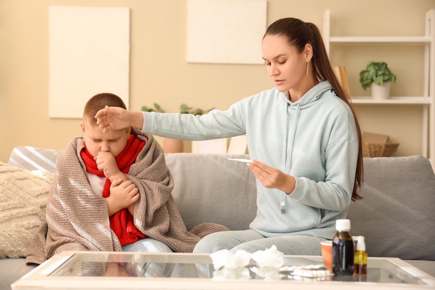 Mother caring for her sick son while on FMLA leave
