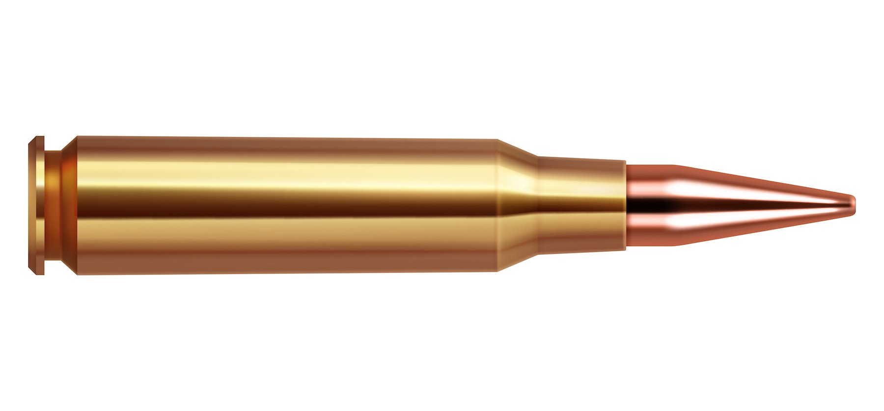Gold bullet against a white background