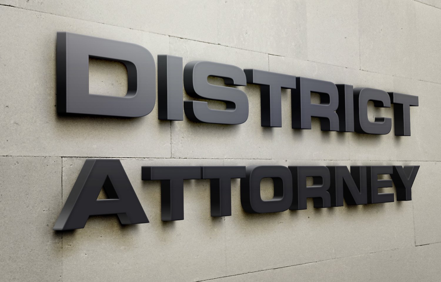 A building signage that says 'District Attorney'.