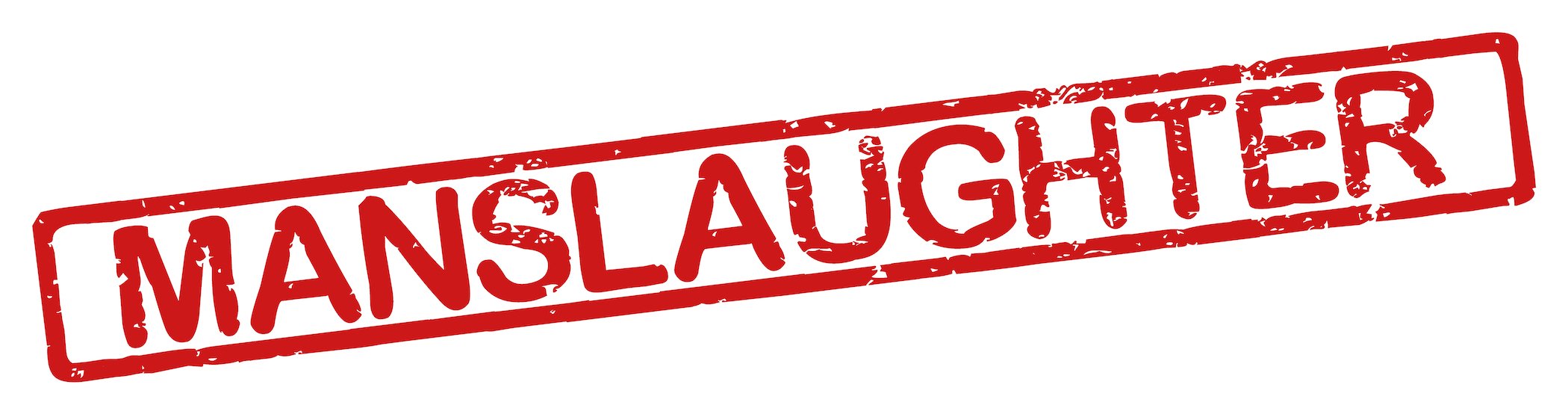 Sello con la palabra "homicidio involuntario", estilo grunge, sobre fondo blanco